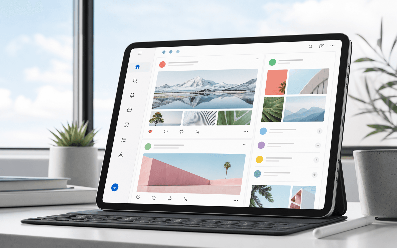 SkyPad running on an iPad in a bright workspace